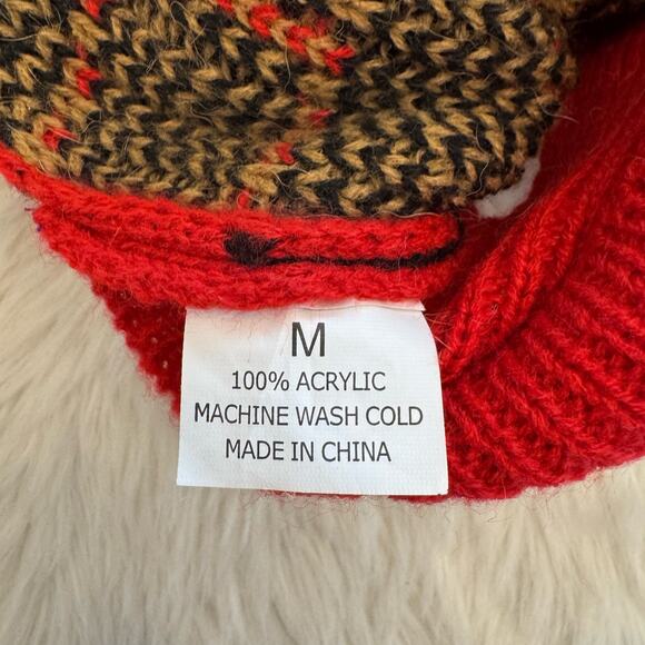 Dog Ugly Christmas Sweater Fireplace Stockings Bells Medium - Picture 5 of 8